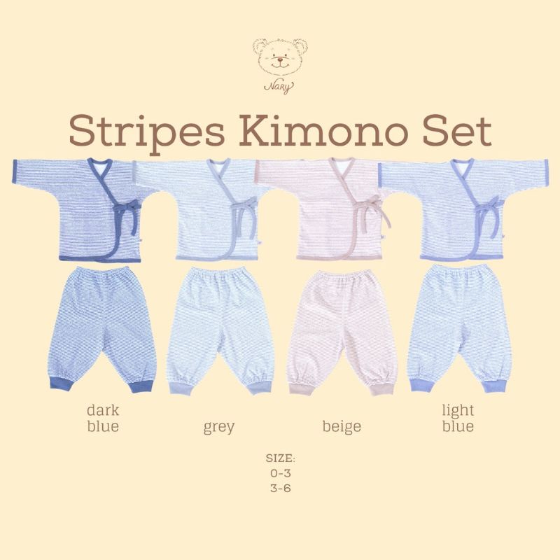 Nary Setelan KIMONO PENDEK - KIMONO PANJANG Bayi 0-3m / 3-6m