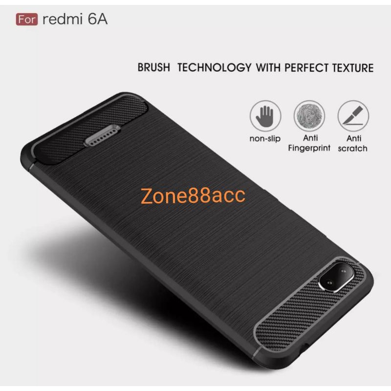 Silicon Case Redmi 6A Softcase iPAKY Carbon Casing Cover TPU