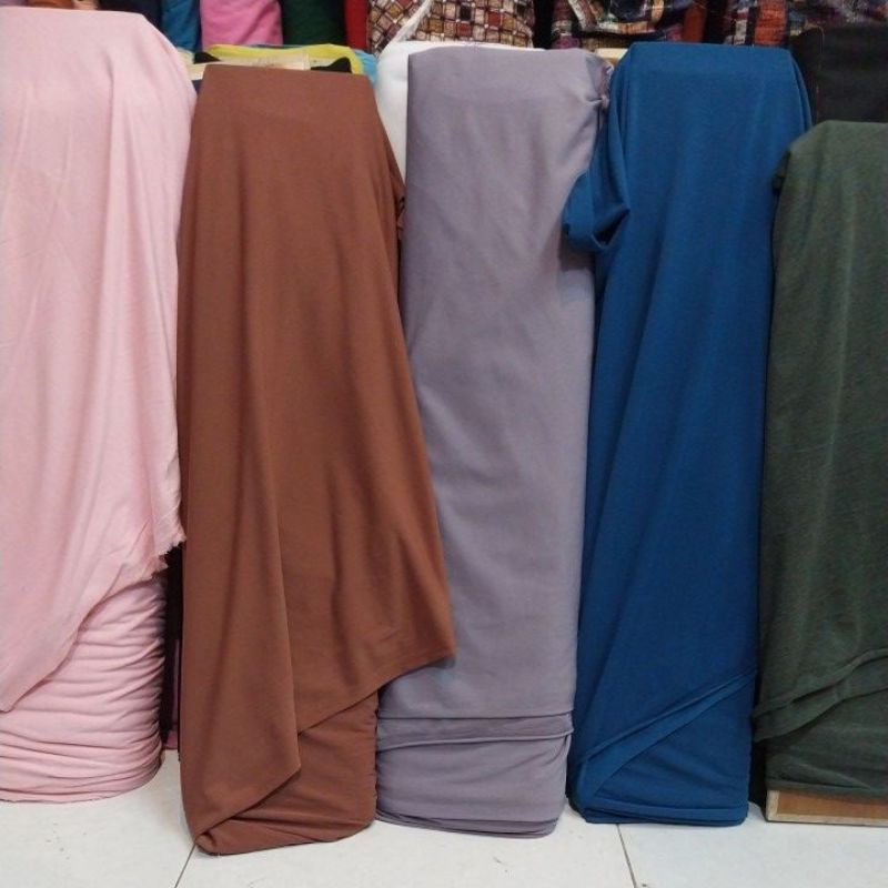 kain kaos strech polos jersey dan spandek rayon lebar 1.5m