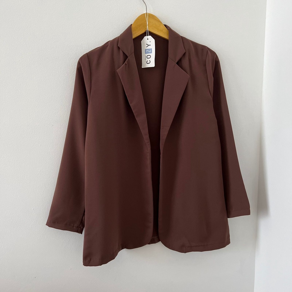 Jane Blazer 2048 - Korean Blazer Wanita Lengan Panjang - Outer Blazer - Blazer Kerja-Choco