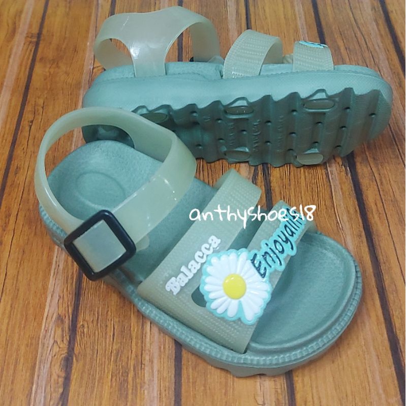 *NEW* Sandal Karet Tali Belakang Anak Bayi Perempuan BALACCA 044B Bunga Matahari