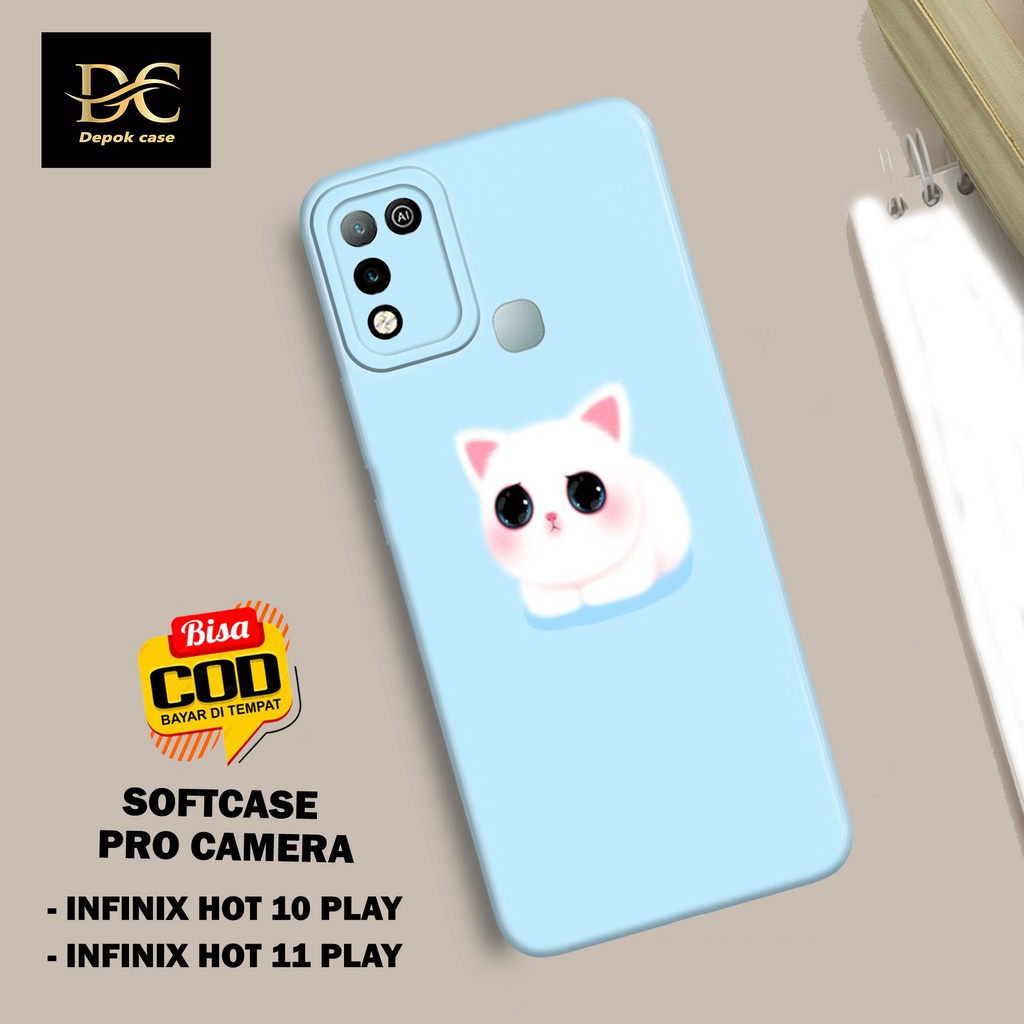 Case Infinix Hot 10 Play / Infinix Hot 11 Play Terbaru - Fhasion Case KUCING - Casing Hp Infinix Hot