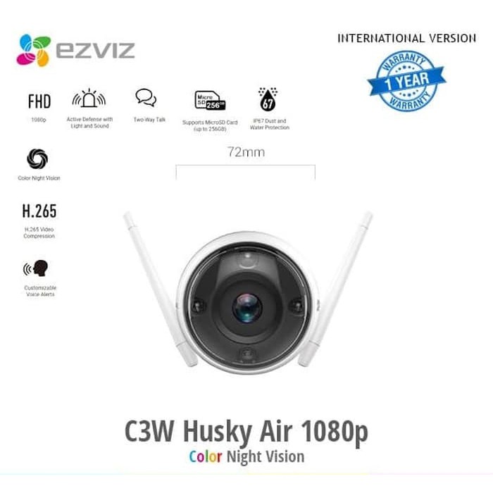 EZVIZ C3W OUTDOOR WIFI IP CAMERA CCTV FULL HD 1080P COLOR NIGHT VISION