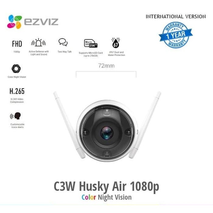 EZVIZ C3W OUTDOOR WIFI IP CAMERA CCTV FULL HD 1080P COLOR NIGHT VISION