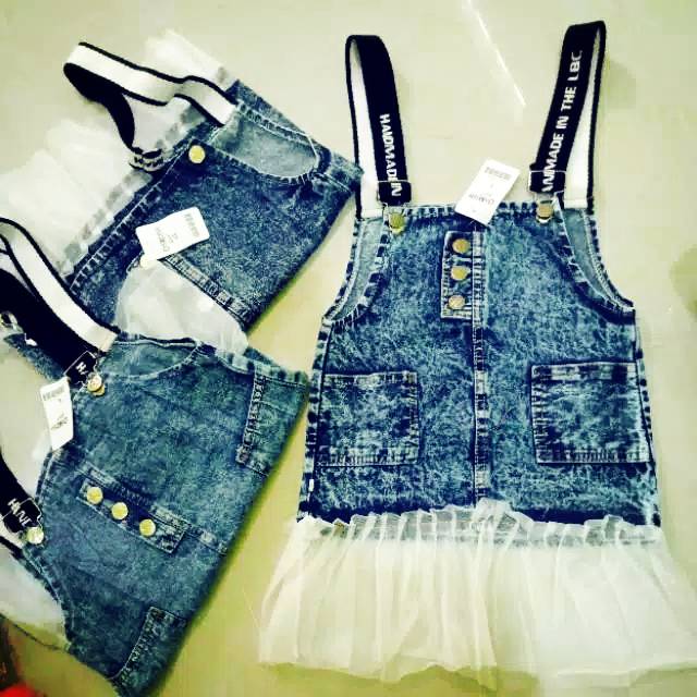 Overall jeans tutu anak
