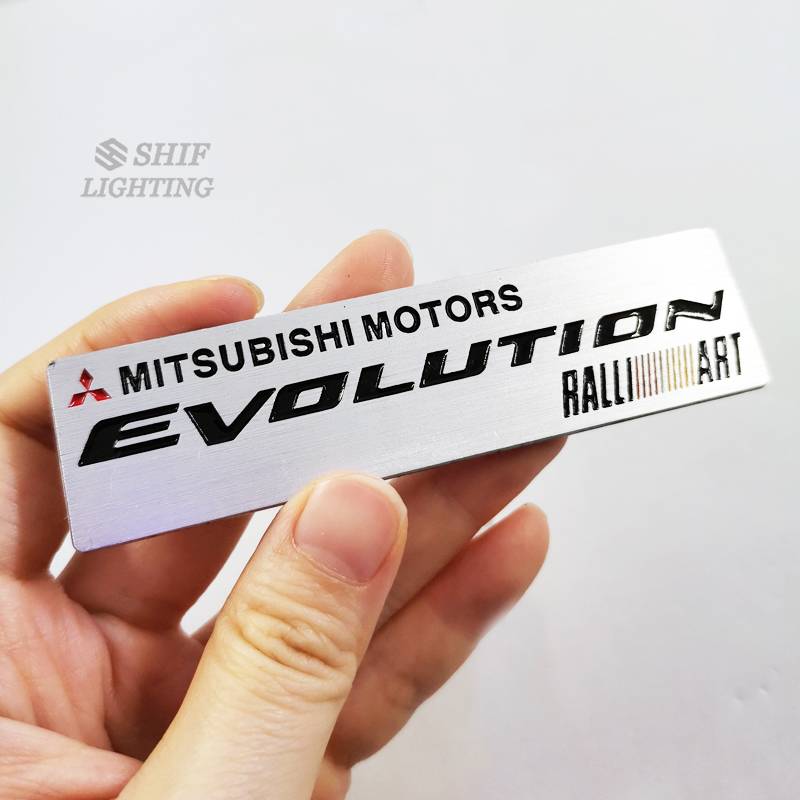 1pc Stiker Emblem Logo Mitsubishi Ralliart Revolution Bahan Metal Untuk Dekorasi Mobil