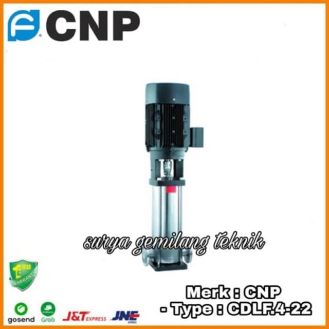 Mesin Pompa Air CNP CDLF.4-22 4Kw Pompa Booster RO Dan Car Wash Steam