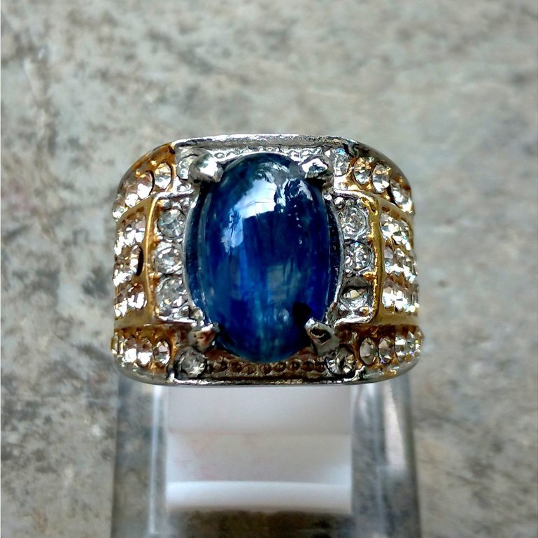Cincin Taring Natural Blue Safir Kyanite Australia