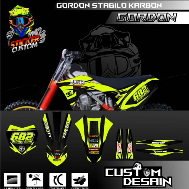 DECAL STIKER KLX GORDON KARBON STABILO