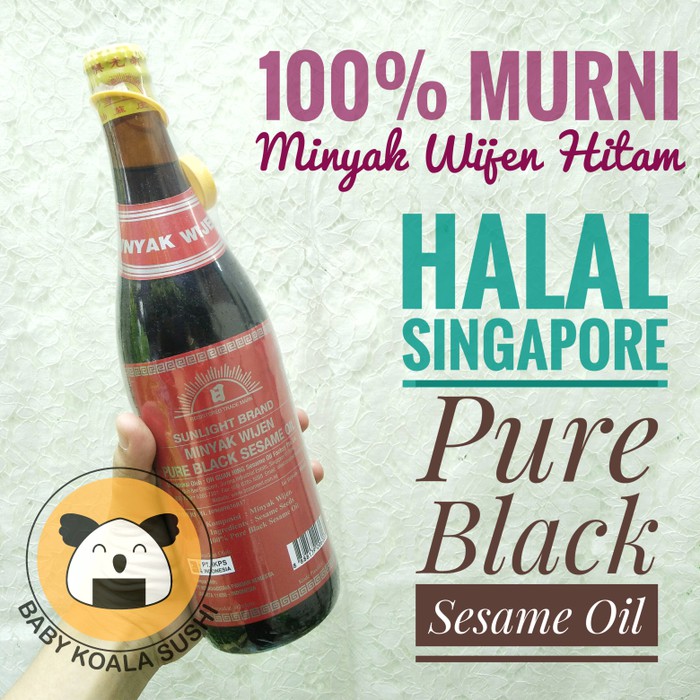 SUNLIGHT BRAND Minyak Wijen Hitam Murni 100% 640 ml Halal │ Pure Black Sesame Oil Import