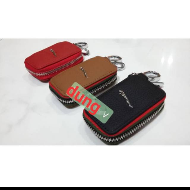 Dompet STNK gantungan kunci logo jaguar mobil universal