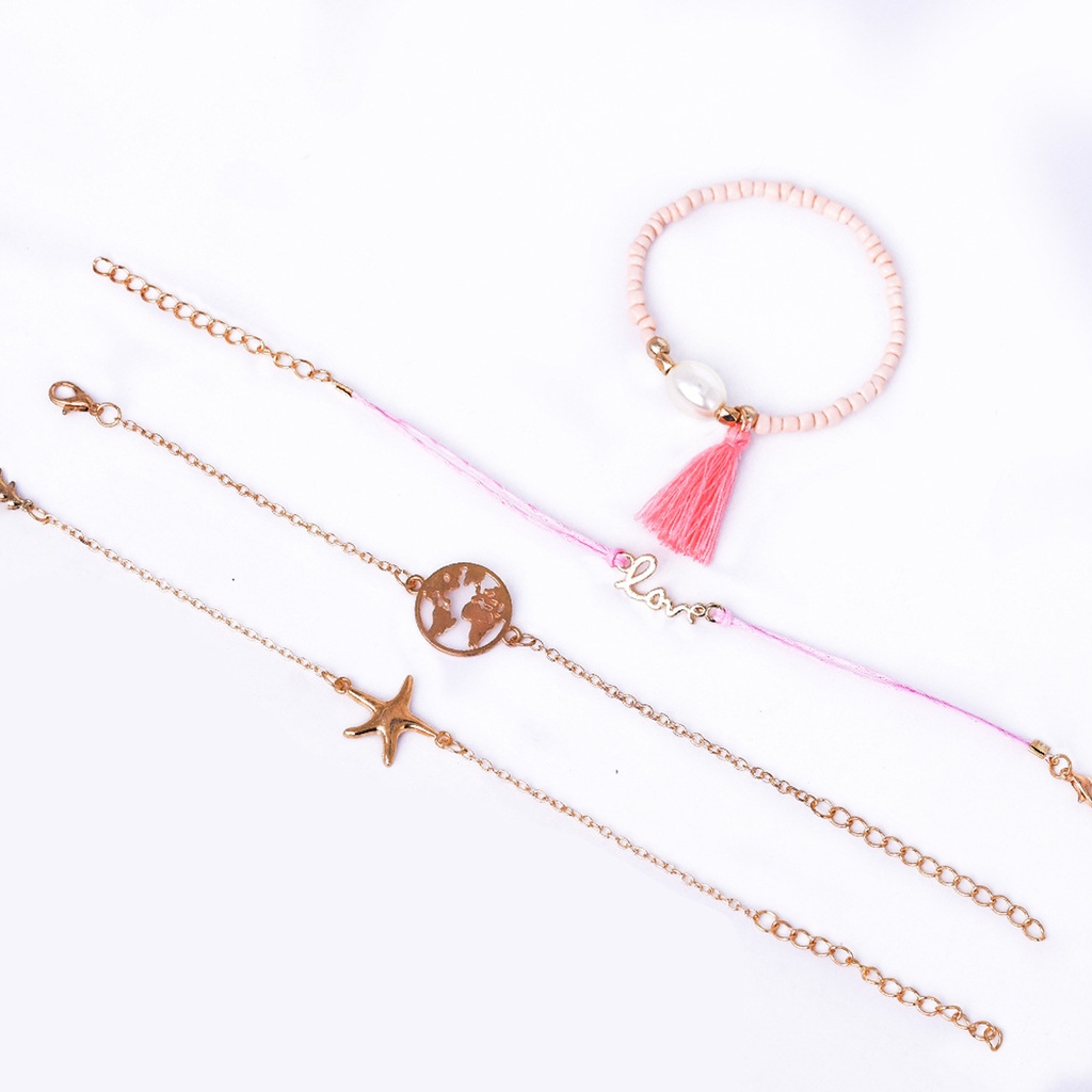 Hu Hu Hu Hu Hu Alat Bantu Pasang Kacamata♡ 5pcs Gelang Tangan Wanita Desain Bunga Teratai Hollow Adjustable Untuk Pesta