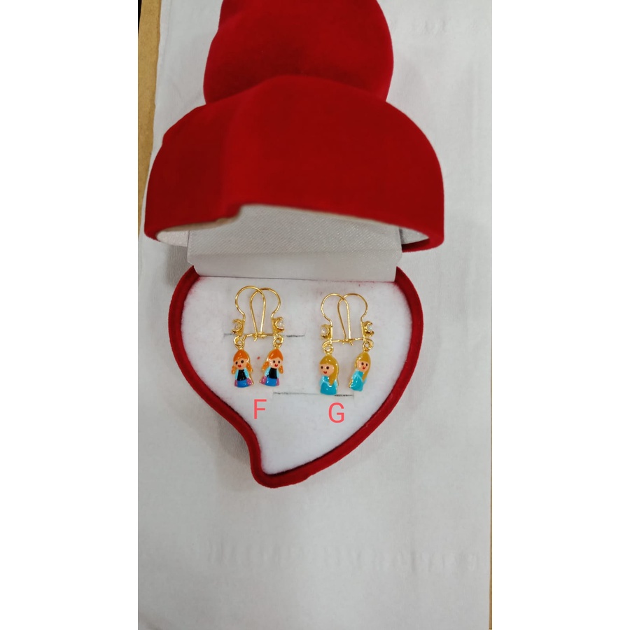 ANTING JEPIT GNTNG FROZEN ANAK GOLD PERAK ASLI 925