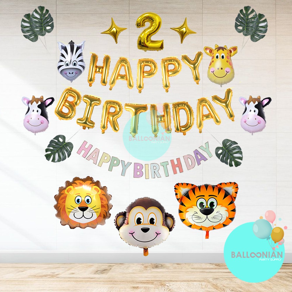 JUNGLE ANIMAL HEAD JUMBO DEKORASI SET/PAKET DEKORASI ULANG TAHUN ANAK