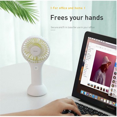 BASEUS BINGO HAND MINI USB FAN KIPAS ANGIN PEGANG + DESKTOP MEJA