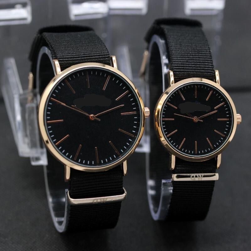 Jam Tangan Couple Daniel Elton Canvas Black Liminho