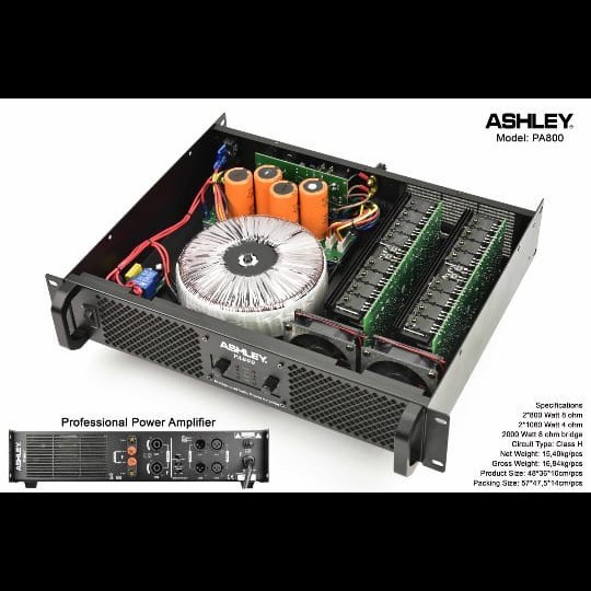 Power Ashley PA800 Original PA 800 amplifier 2 channel class H terbaik