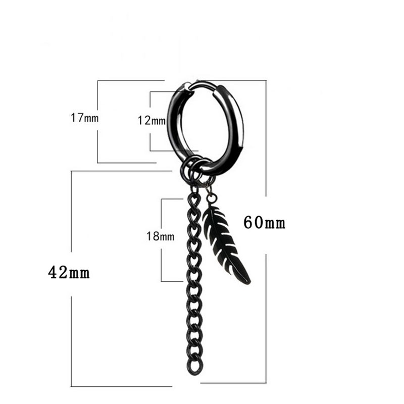 Geometris Rantai Telinga Hoop Anting-Anting Korea Hip Hop Punk Perhiasan Pria Wanita Pesona Anting Fashion Aksesoris