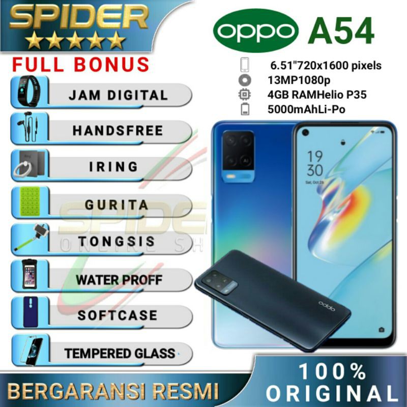 Jual OPPO A54 4/64 & 4/128 & 6/128 RAM 6GB ROM 128GB GARANSI RESMI OPPO