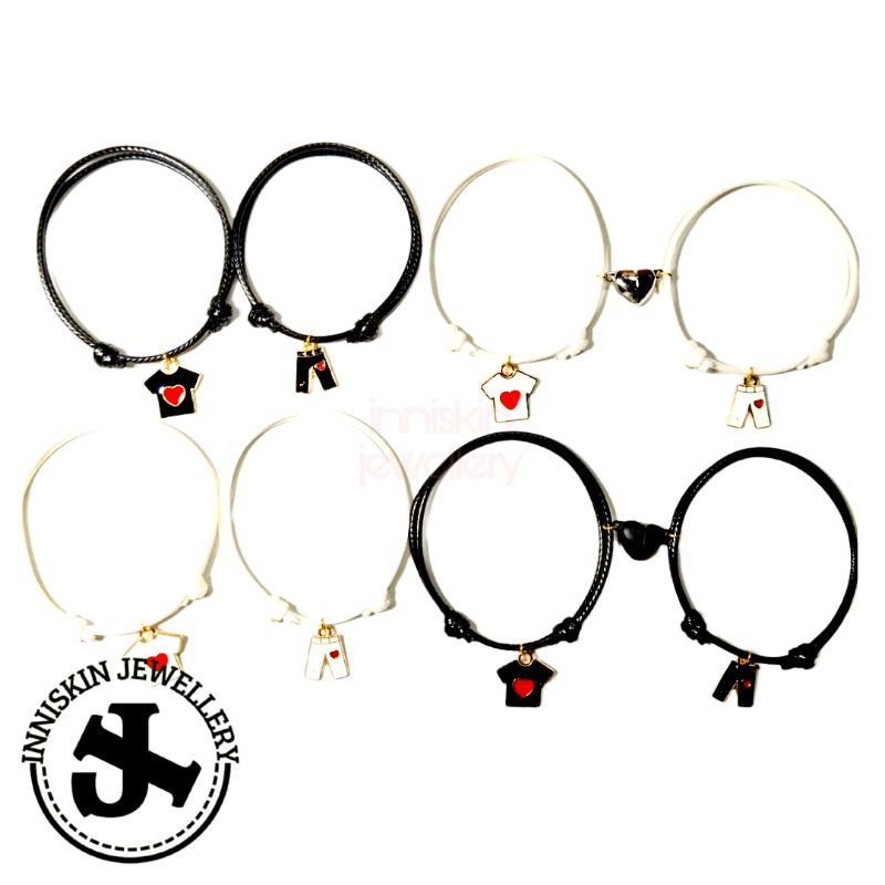 1 Pasang Gelang Couple Liontin Korea + Magnet Love Hitam / Gelang Couple Liontin Korea / Gelang Couple Love Magnet / Gelang Couple