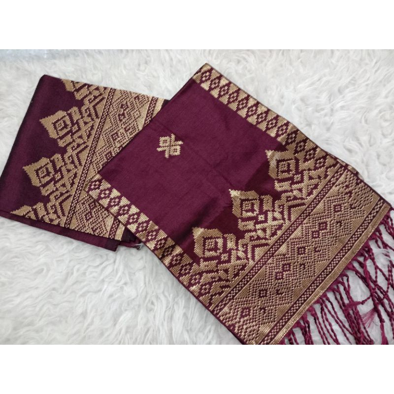songket silungkang warna manggis gold