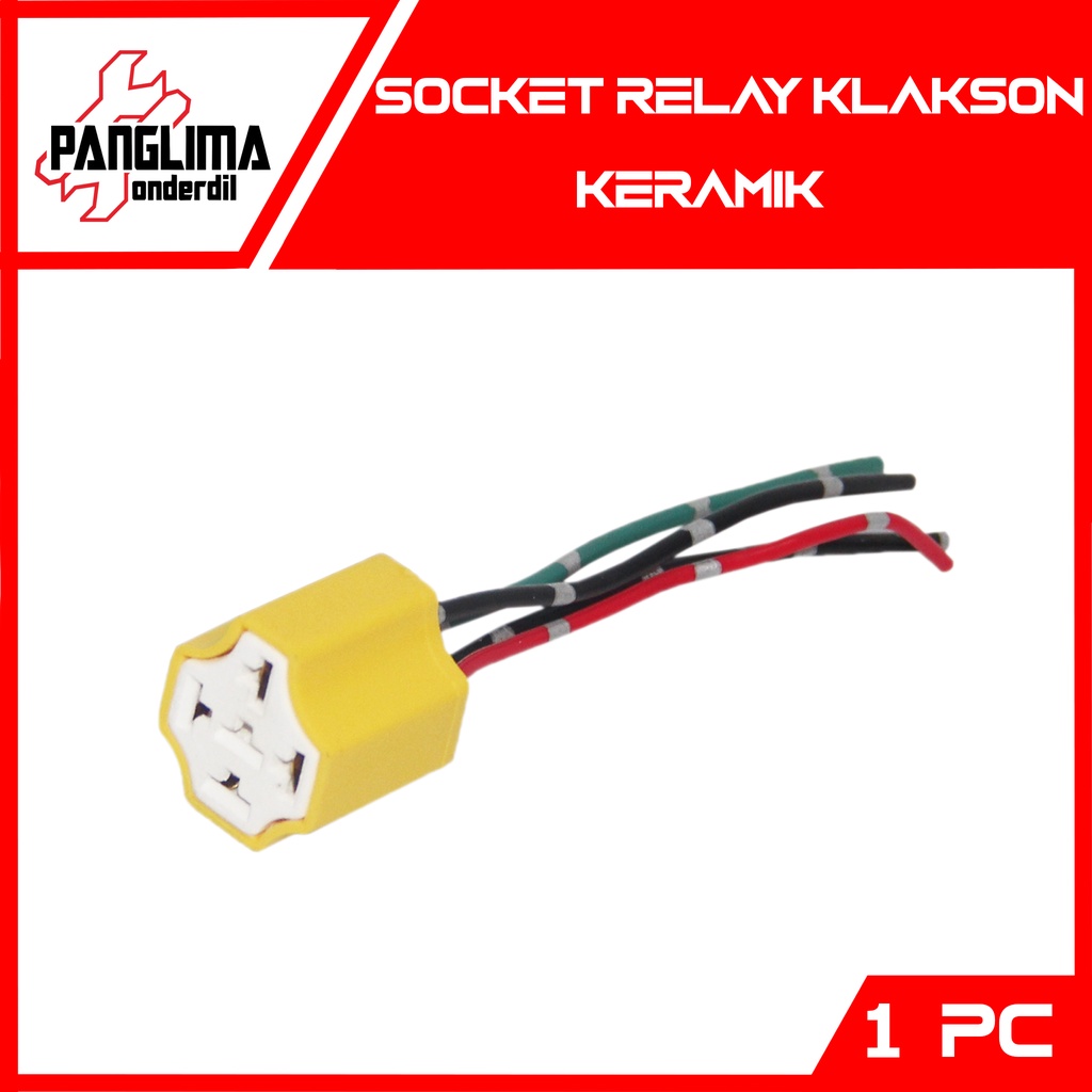 Socket Relay Klakson-Lampu-Alarm Universal-Semua Jenis Motor Soket Relay-Riley-Rilei 4 Kaki-Kabel Keramik-Ceramic