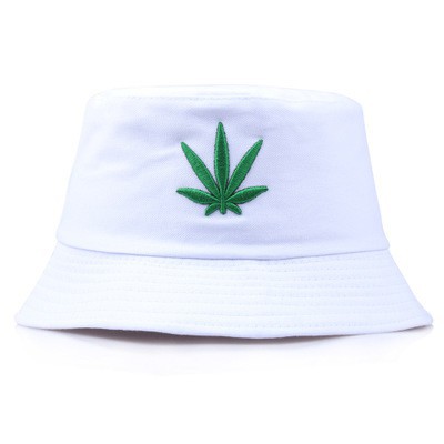 Topi Bucket Pria Dan Wanita Motif Bordir Daun Maple Gaya Korea Untuk Musim Panas