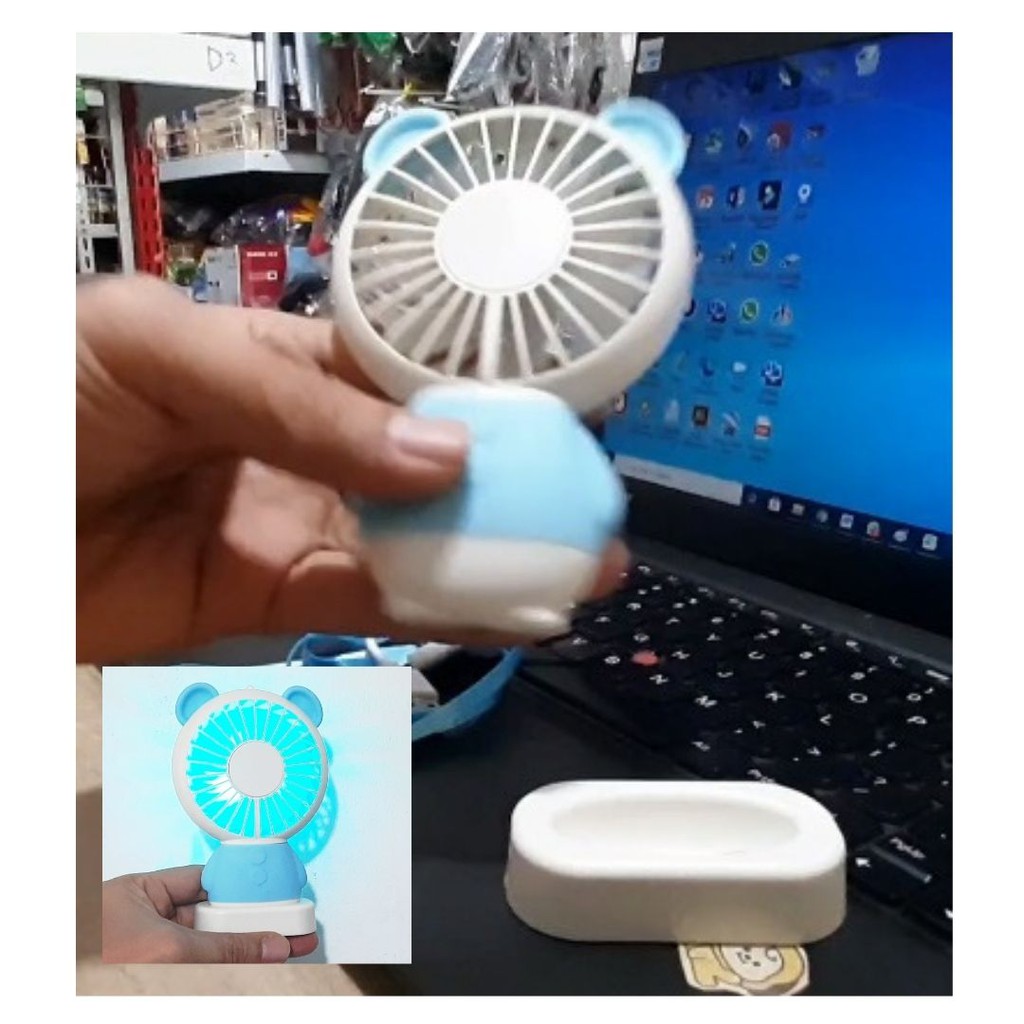 Kipas Angin USB Mini Fan LED Portabel Gum Bear ZW2801 111153