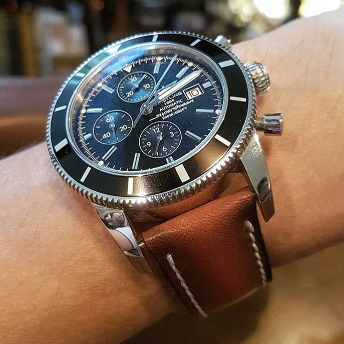 Jual Tali Jam Size 22mm Gunny Straps Serie Deep Red Untuk Jam Breitling Chrono-Matic, Montbrillant