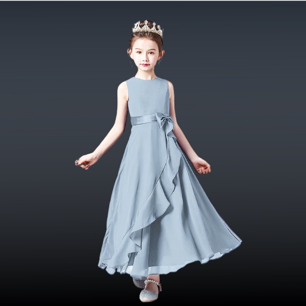 Gaun anak - Gaun Gadis Panjang Pergelangan Kaki untuk Remaja Pengiring Pengantin Junior Sifon untuk 