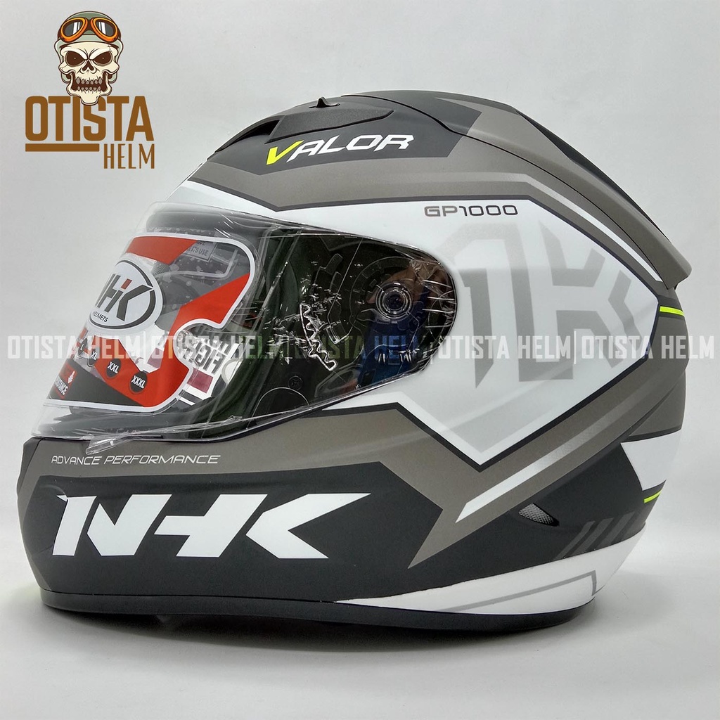 HELM FULLFACE NHK GP1000 CORAK VALOR BLACK SILVER DOFF DOUBLE VISOR