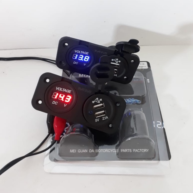 Voltmeter + charger hp nmax double usb