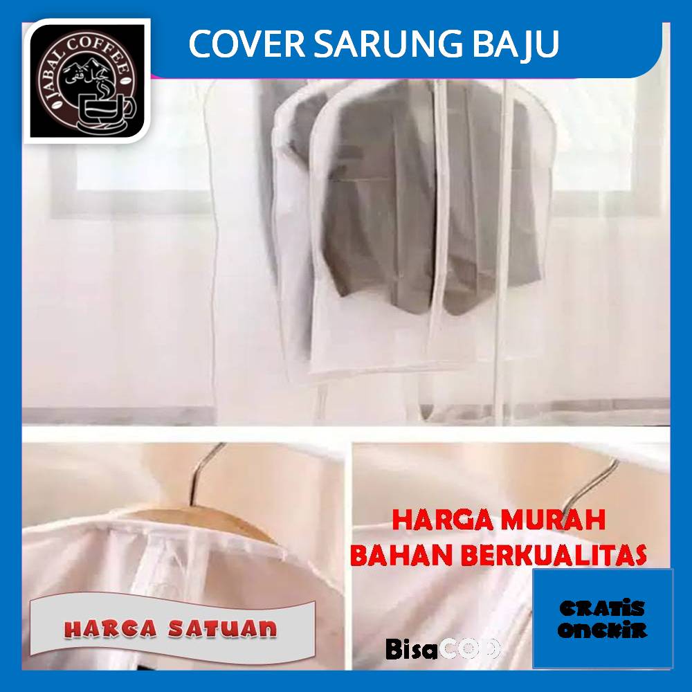 Cover Sarung Gantungan Baju / Cover Sarung Baju / Jas Cover Pelindung Baju Bahan Peva Transparan 03