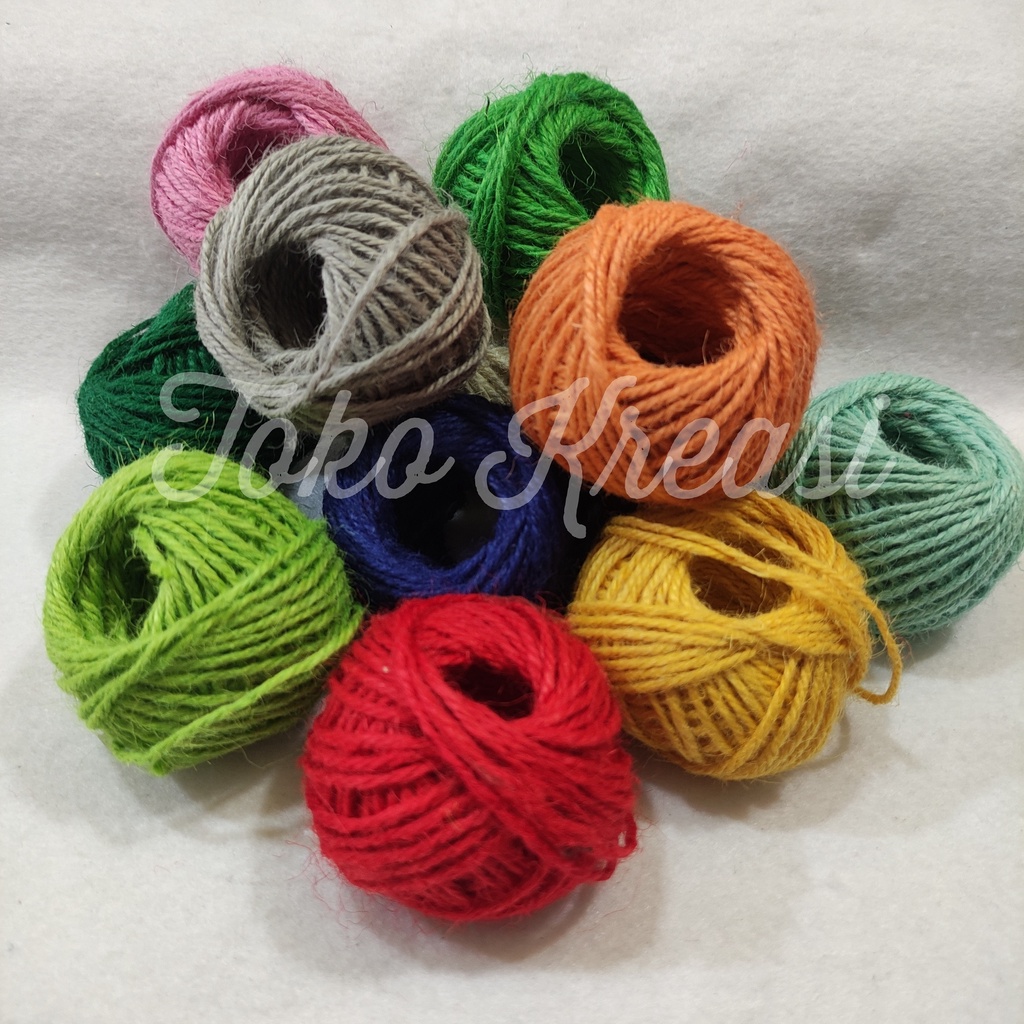 (Per Roll) Tali Rami / Tali Goni / Jute Rope 3ply - 2 mm warna warni