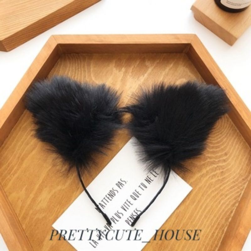 PCH Bando Telinga Bulu Furry Headband Cat Ears