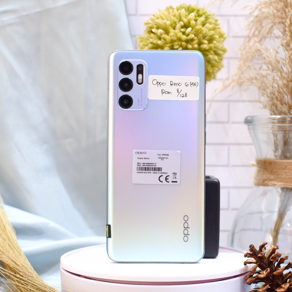 Oppo Reno 6 (4G) 8/128 Gb fullset - Hp Second Bekas