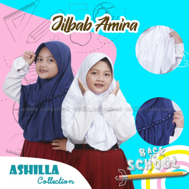 Kerudung Model Amira Ukuran S RABBANI KW Jilbab sekolah Model Pita Serut