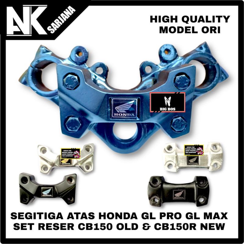 Jual Segitiga Atas Dudukan Stang Stir Honda Gl Pro Gl Max Hitam Set Raiser Cb R New Dan Cb