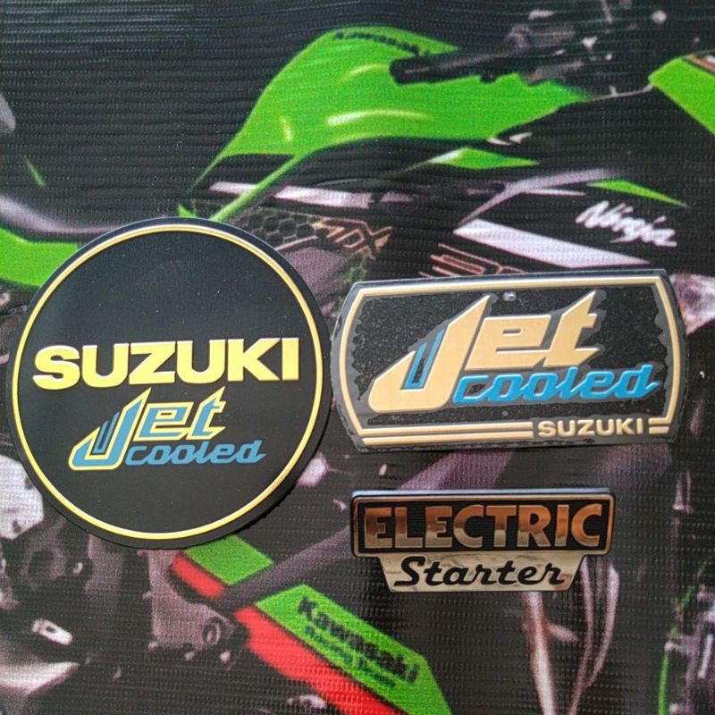 EMBLEM SIMBOL JET COOLED SUZUKI RC100 SGP , ELECTRIC STARTER