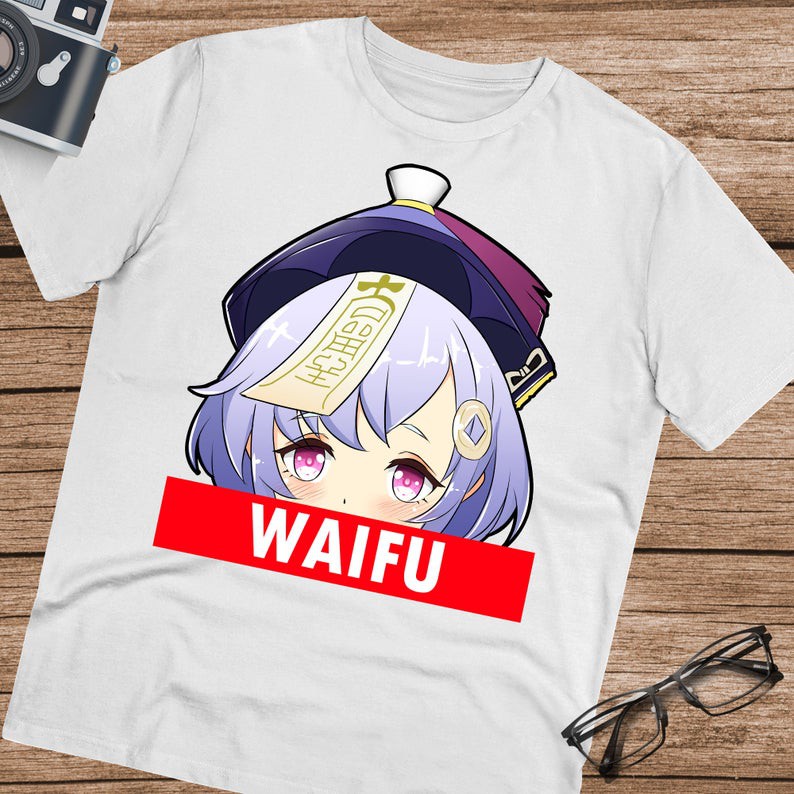 Tshirt Genshin Impact Qiqi as Waifu Character Game Online Kawaii