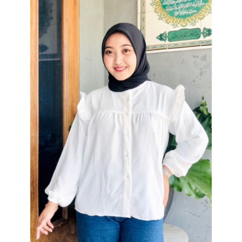 Miami Blouse Crinkle Airflow Atasan Wanita Ruffle Crinkle Premium