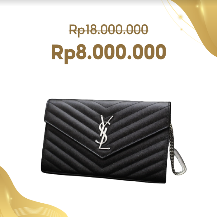 Original Saint Laurent YSL Wallet on Chain 22 CM