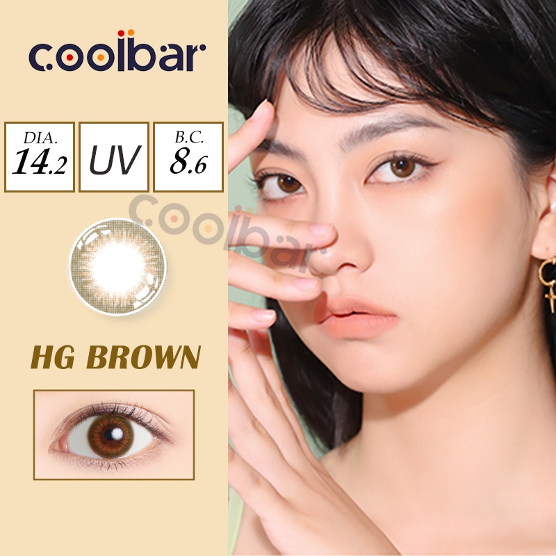 COOLBAR 1 Sepasang lensa kontak berwarna Diameter 14.2 MM sisse lens BROWN/GREEN/VIOLET/BULE/PINK/GRAY Normal s/d