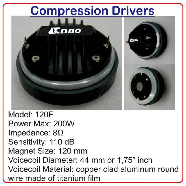 DRIVER TWEETER 120F TWITER DRIVER COMPRESSION DRIVER SPEAKER TREBLE 444 1,75 INCH