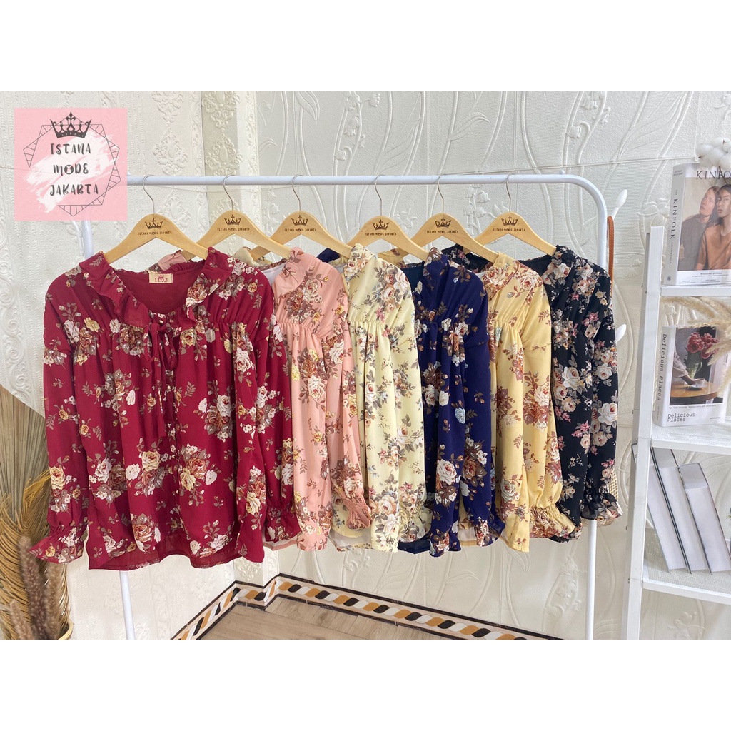 ISTANA MODE JAKARTA Sonya Jumbo baju atasan wanita terbaru blouse korean style blouse wanita lengan panjang-2