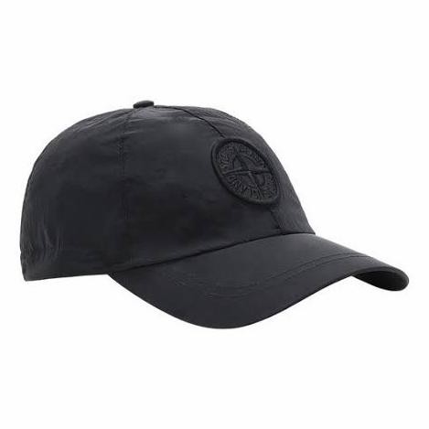 Stone Island Black Nylon Cap