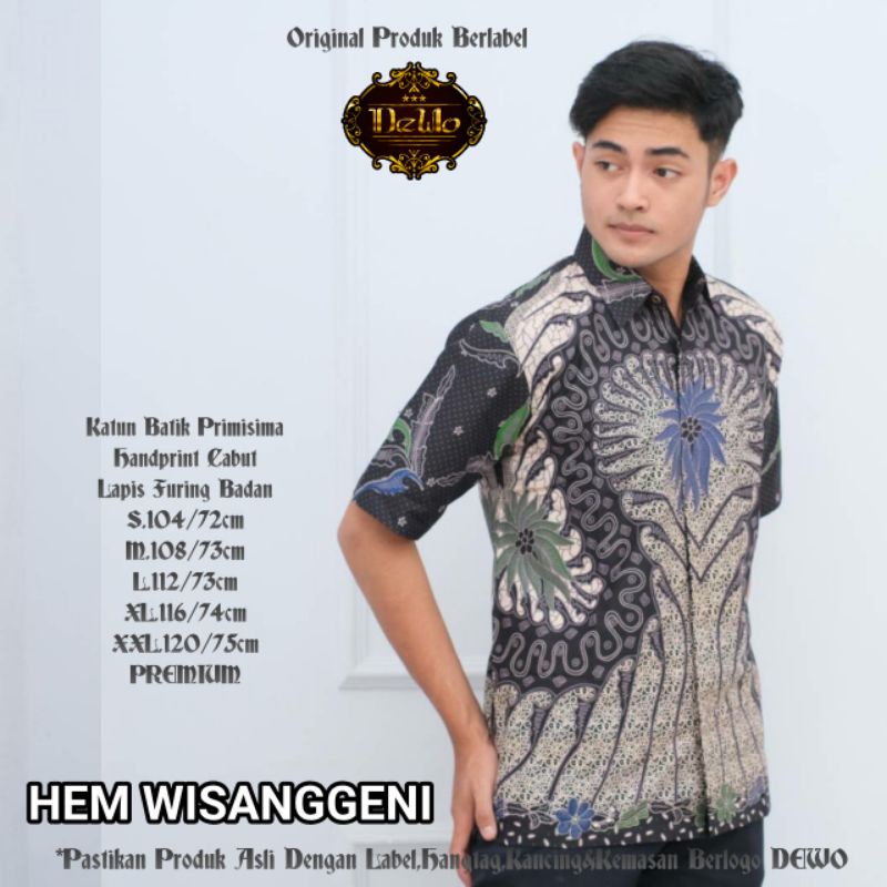 hem batik pria murah wisanggeni ori by Dewo