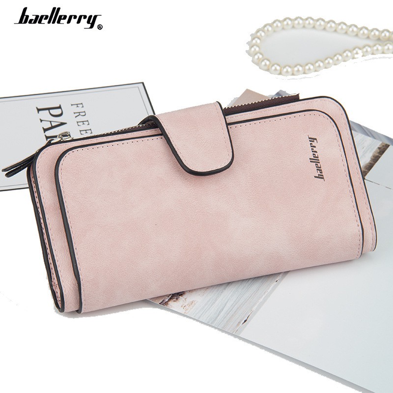 DW07 Dompet Wanita Kulit Sintetis Import Branded Wallet Kado Ultah Pacar-Softpink