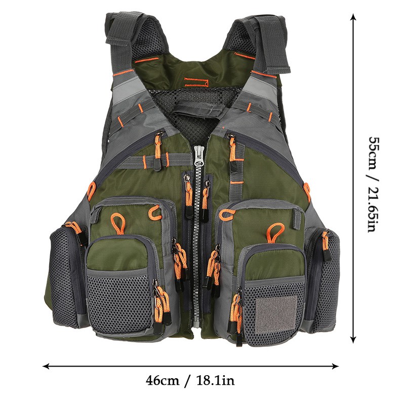 Rompi Pancing Fishing Life Jacket Multi Slot - GDS09 - Green