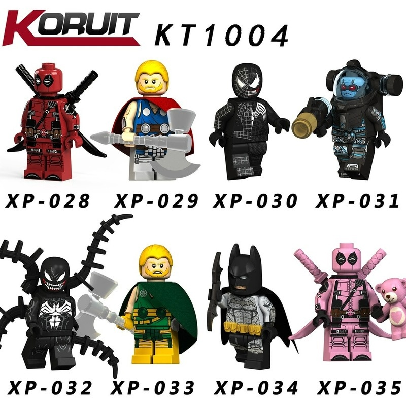 Kt1004 Mainan Action Figure Deadpool Minifigures Venom Thor Pink Untuk Hadiah